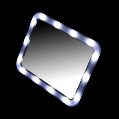 Зеркало настольное с подсветкой, 23*18 см, 14 диодов, 4хАА (не в комплекте), белое