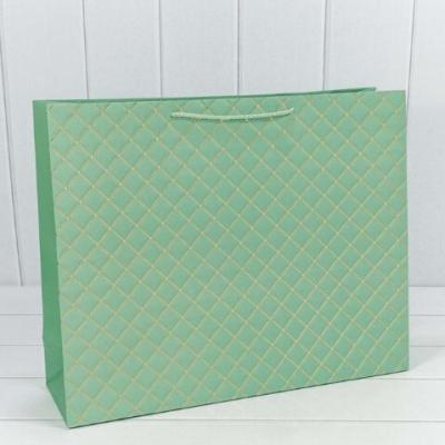 Подарочный пакет люкс бумажный 55*40*15 см Ромб зеленый 449940